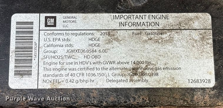 image for item YA1962 2018 Chevrolet Crew Cab box truck