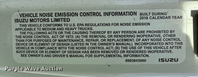 image for item YA1962 2018 Chevrolet Crew Cab box truck