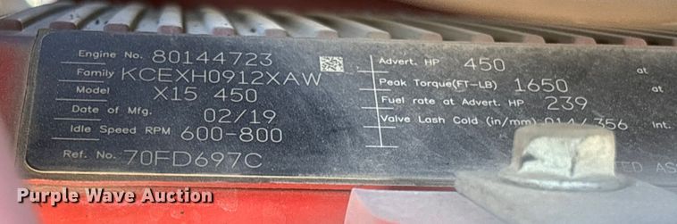 image for item YA2099 2020 International LT625 semi truck