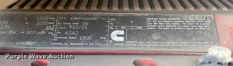 image for item YA2099 2020 International LT625 semi truck