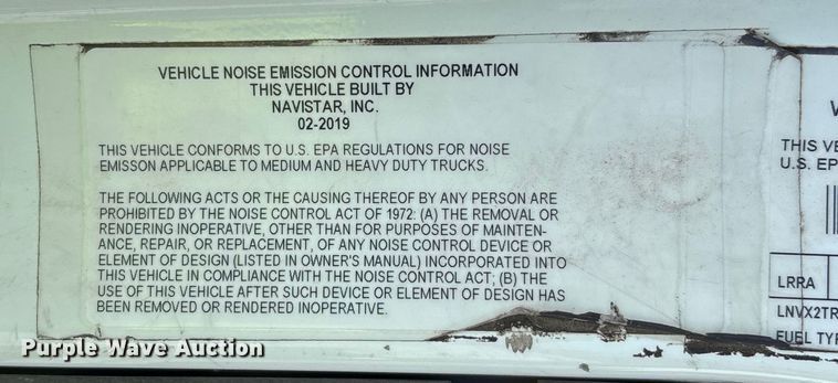 image for item YA2099 2020 International LT625 semi truck