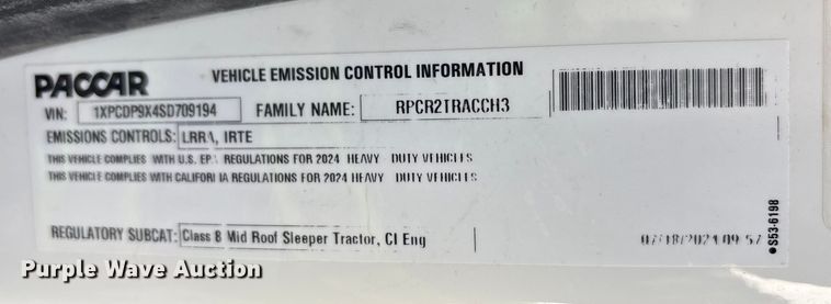 image for item YA2151 2025 Peterbilt 567 semi truck