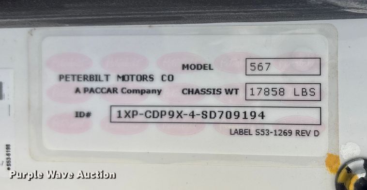 image for item YA2151 2025 Peterbilt 567 semi truck