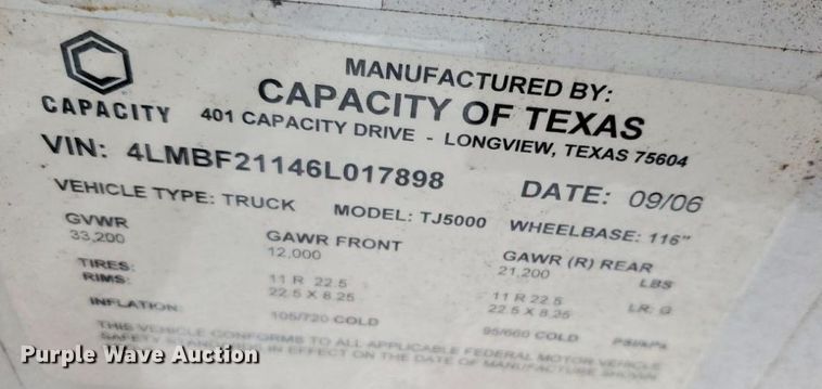 image for item YA2526 2006 Capacity TJ5000 yard truck