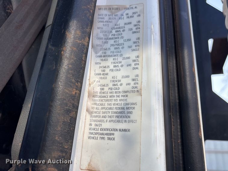 image for item YA2639 2022 Kenworth T880 dump truck