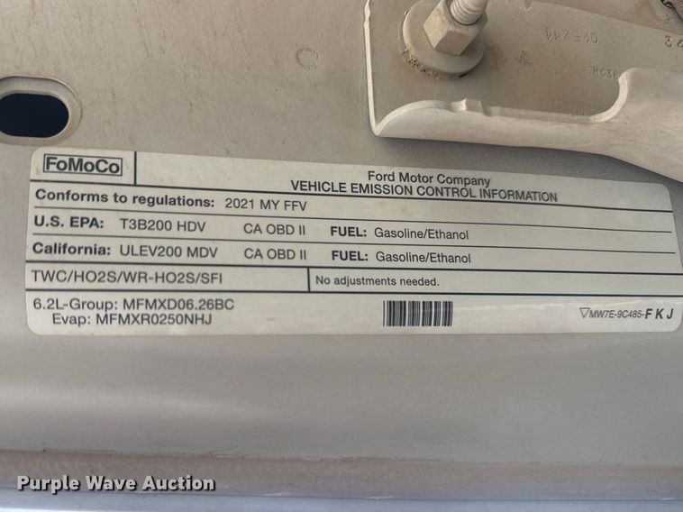 image for item DO8486 2021 Ford F250 Super Duty Ext. Cab pickup truck