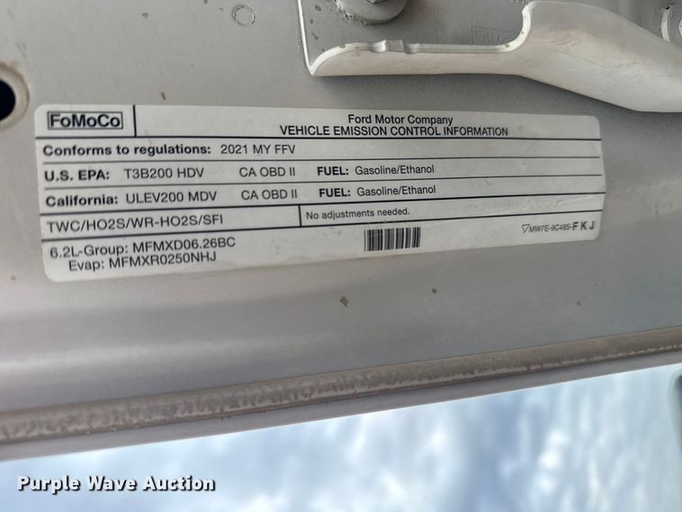 image for item DO8488 2021 Ford F250 Super Duty Ext. Cab pickup truck