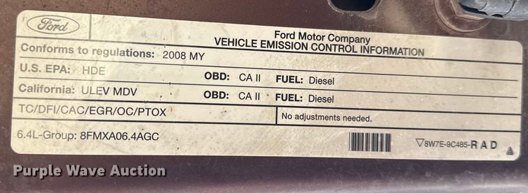 image for item DQ4263 2008 Ford F250 Super Duty Crew Cab pickup truck