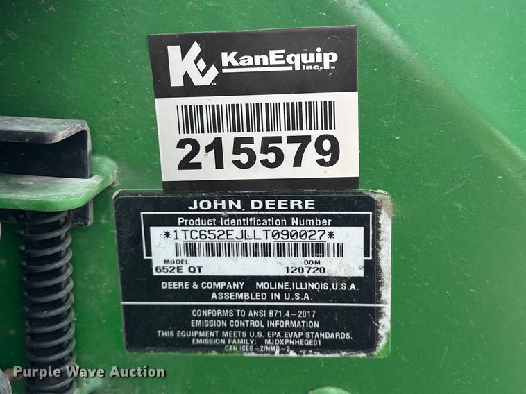 image for item DQ7763 2020 John Deere 652E QT ZTR lawn mower