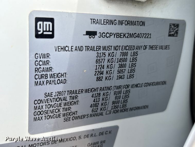 image for item DT0124 2021 Chevrolet Silverado 1500 Crew Cab pickup truck