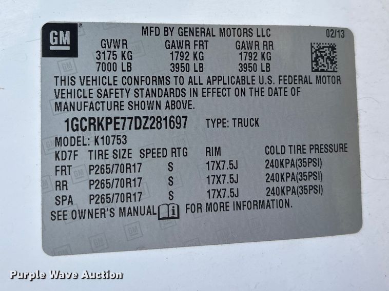 image for item DT0130 2013 Chevrolet Silverado 1500 Ext. Cab pickup truck