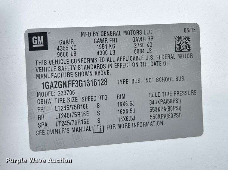 image for item DT0138 2016 Chevrolet Express van