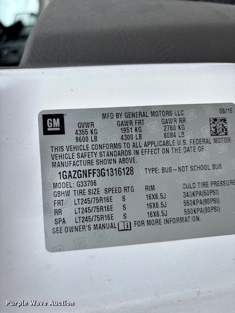 image for item DT0138 2016 Chevrolet Express van