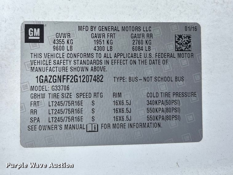 image for item DT0139 2016 Chevrolet Express van