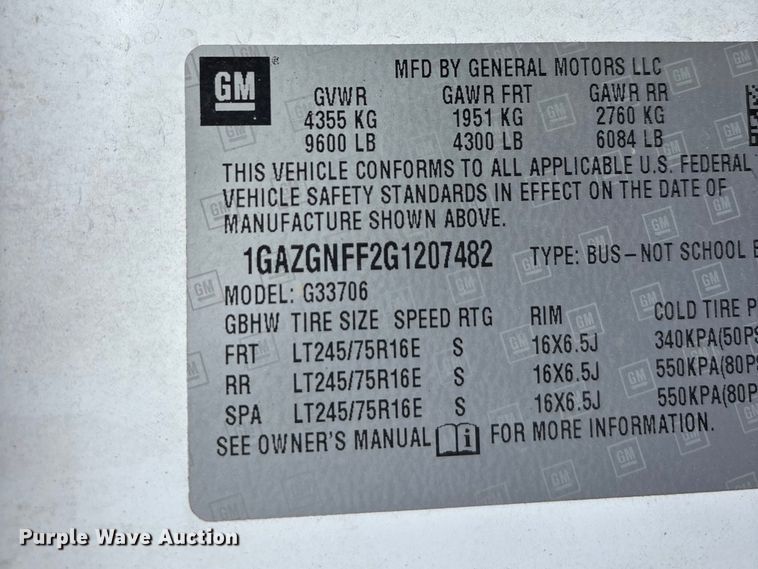 image for item DT0139 2016 Chevrolet Express van