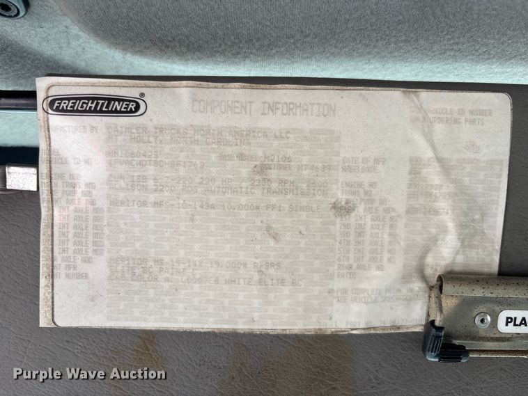 image for item DU0475 2012 Freightliner Business Class M2 box truck