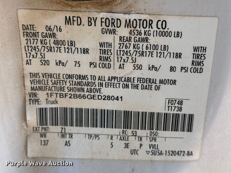 image for item DZ5407 2016 Ford F250 Super Duty pickup truck