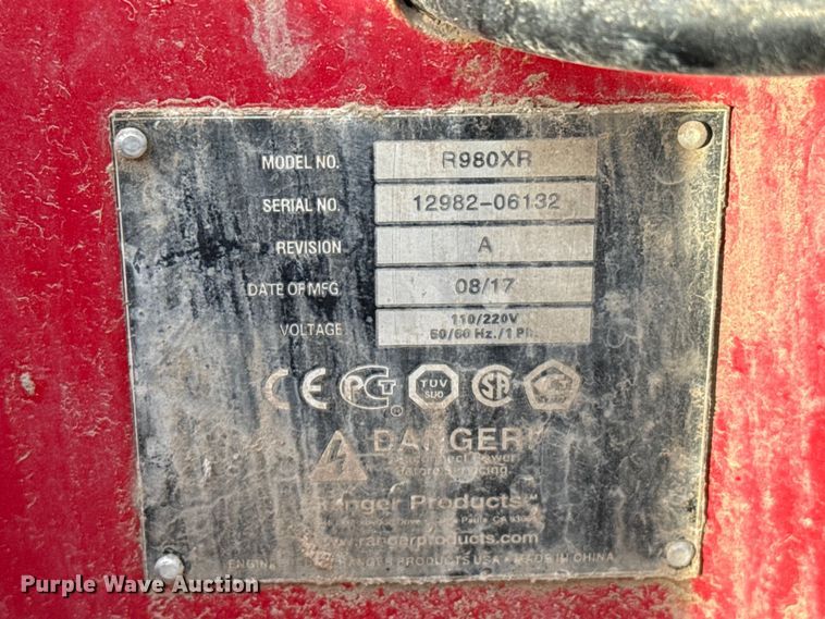 image for item DZ5419 2017 Ranger R980XR tire changer