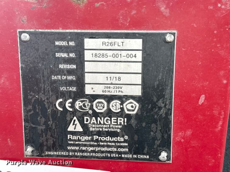 image for item DZ5420 2018 Ranger R26FLT tire changer