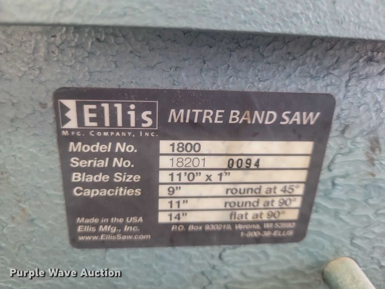 image for item DZ7001 Ellis 1800 Band saw