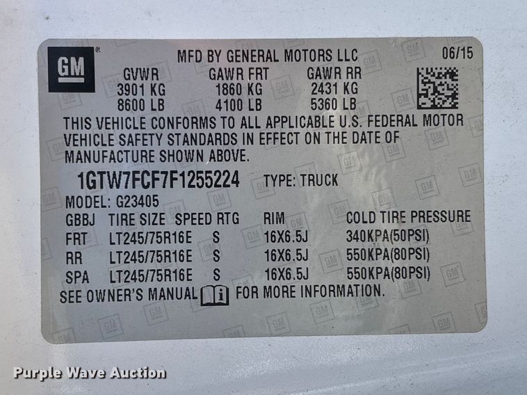 image for item EA4738 2015 GMC Savana van