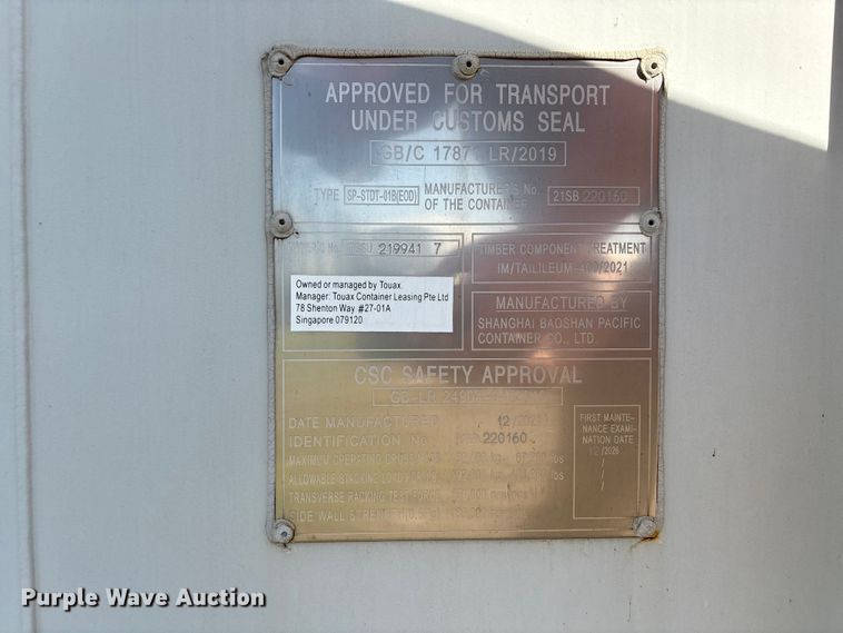 image for item EA7272 2021 Shanghai Baoshan Pacific Container Co. shipping container