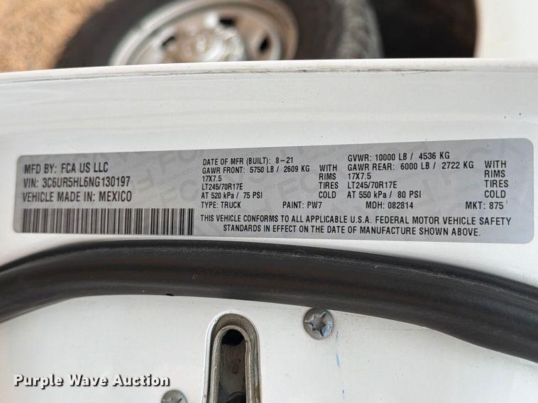 image for item ED5153 2022 RAM 2500 Crew Cab dump flatbed pickup truck