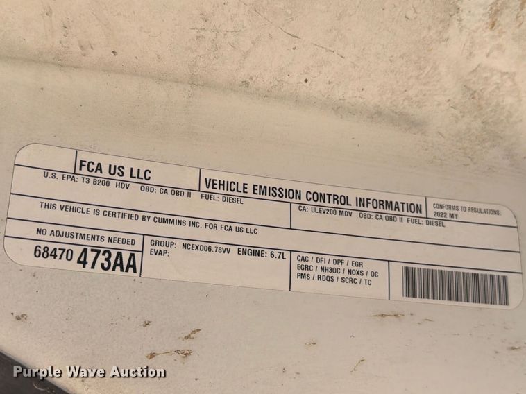 image for item ED5153 2022 RAM 2500 Crew Cab dump flatbed pickup truck