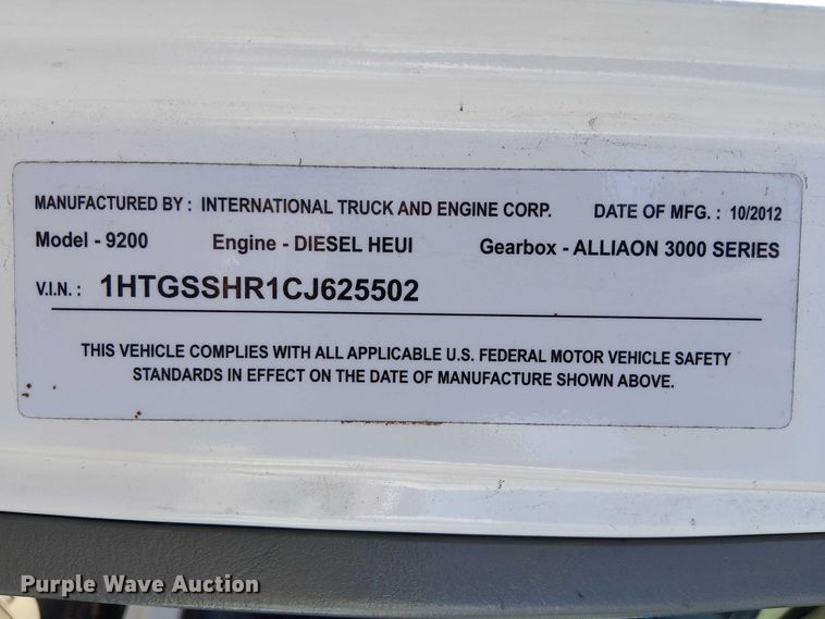 image for item EE5227 2012 International WorkStar 7600 refuse truck