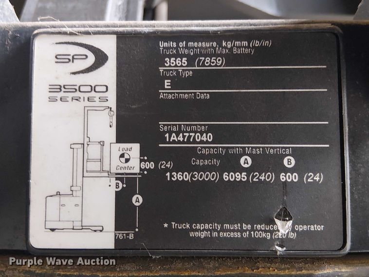 image for item EE5255 2016 Crown SP3520-30 order picker