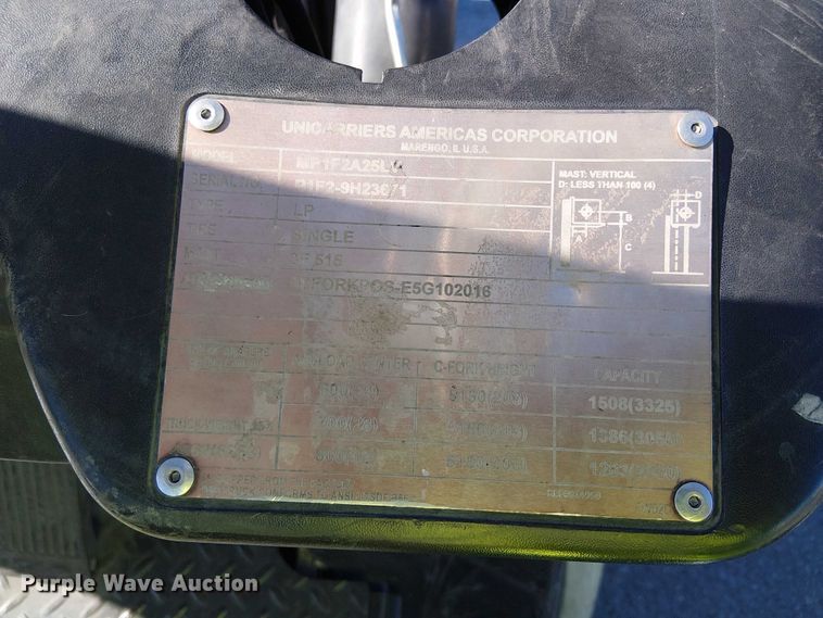 image for item EE5298 2018 UniCarriers PF50 forklift