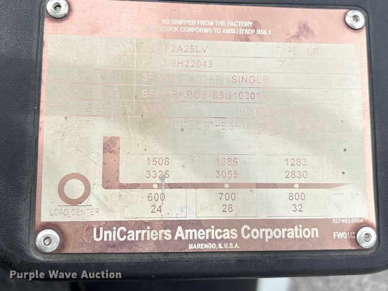 image for item EF1072 2017 UniCarriers PF50 forklift