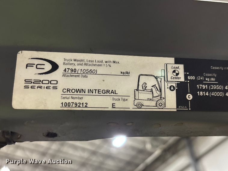 image for item EF1073 2018 Crown FC5214-40 forklift