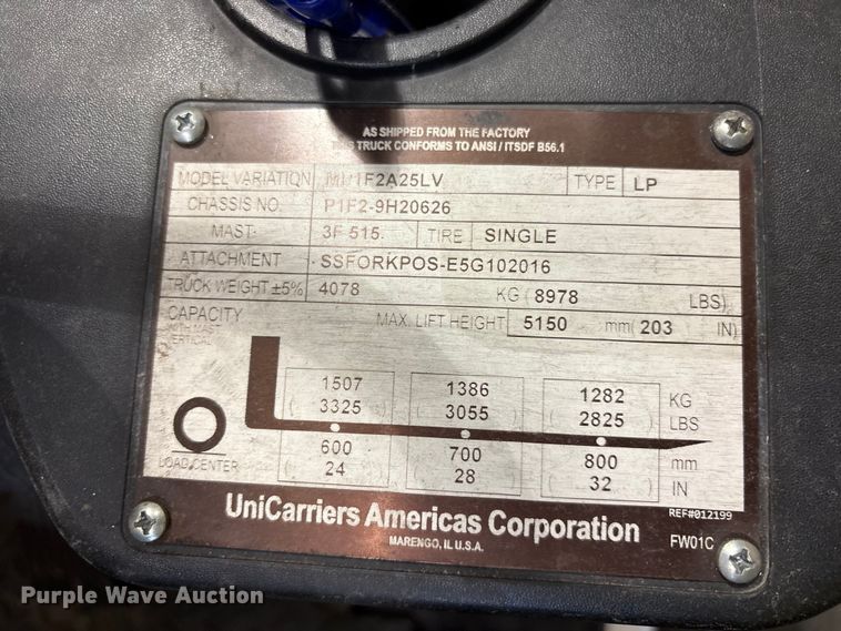 image for item EF1075 2016 UniCarriers PF50 forklift