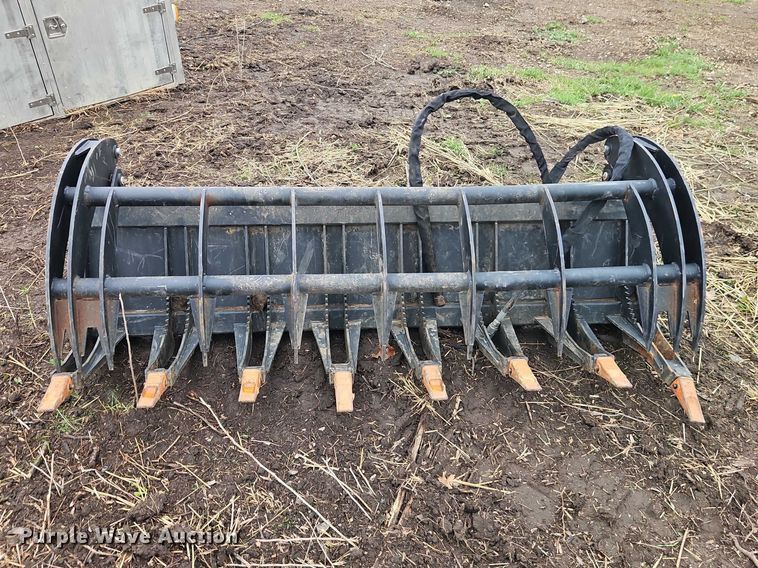 image for item EO7197 Heavy Grass Fork Grapple 78 in skid steer grapple bucket