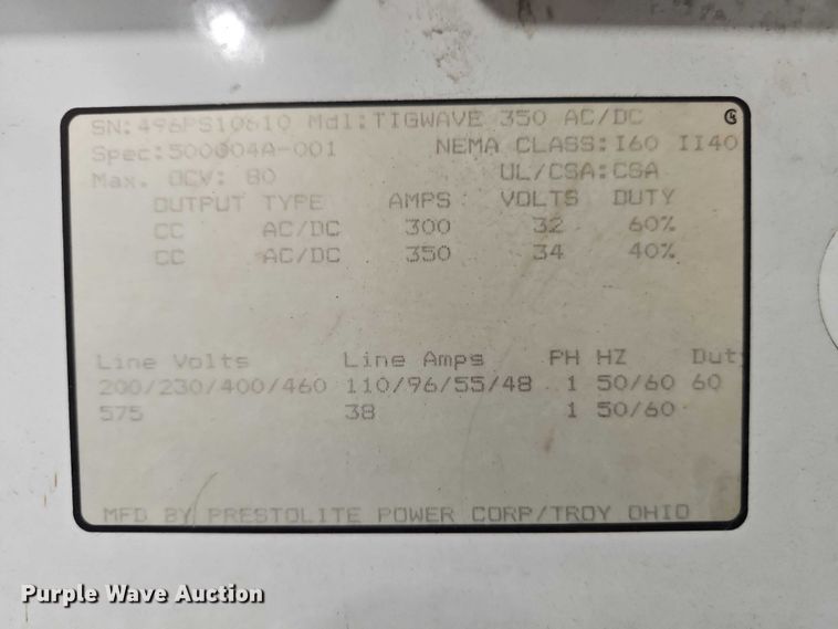 image for item EO7211 Hobart Tigwave 350 welder