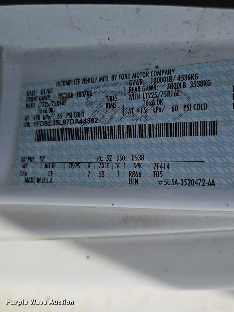 image for item EO7213 2007 Ford E350 delivery van