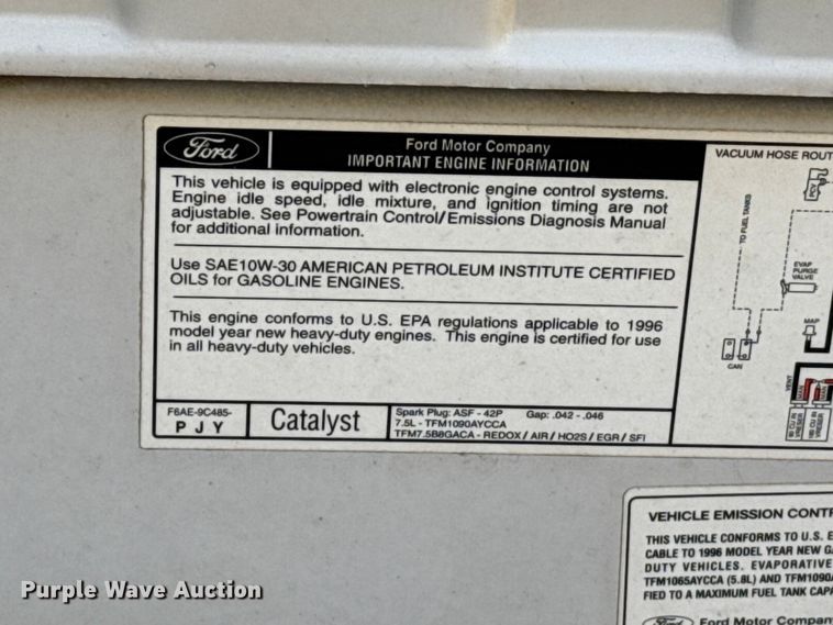 image for item EP0871 1996 Ford F350 XL Crew Cab bale bed pickup truck