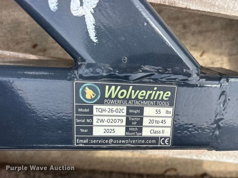 image for item ES8782 (4) 2025 Wolverine TQH-26-02C quick hitch trailer receivers