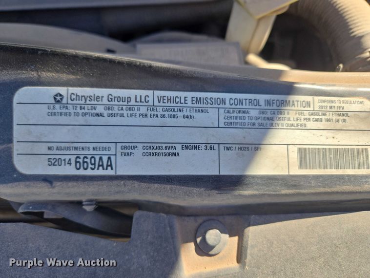 image for item ET1388 2012 Dodge Grand Caravan handicap accessible van
