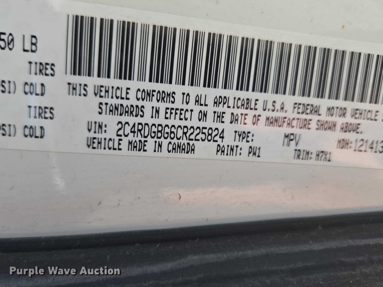 image for item ET1388 2012 Dodge Grand Caravan handicap accessible van