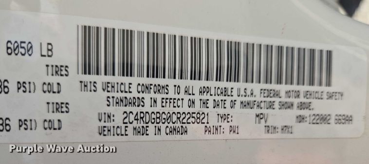 image for item ET1391 2012 Dodge Grand Caravan handicap accessible van