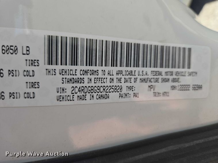 image for item ET1392 2012 Dodge Grand Caravan handicap accessible van