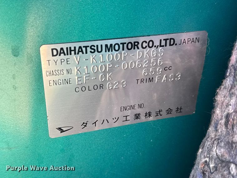 image for item ET1893 1996 Daihatsu V-K100P- DKGS mini truck