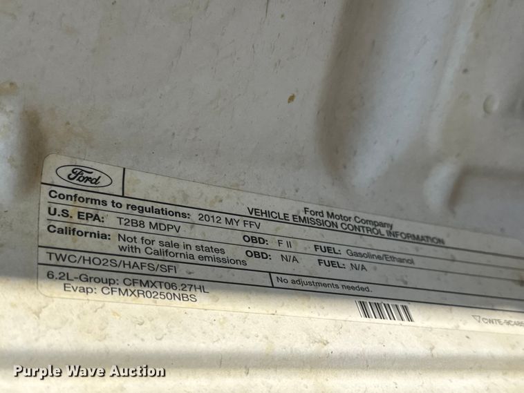 image for item ET1957 2012 Ford F250 Super Duty Ext. Cab pickup truck