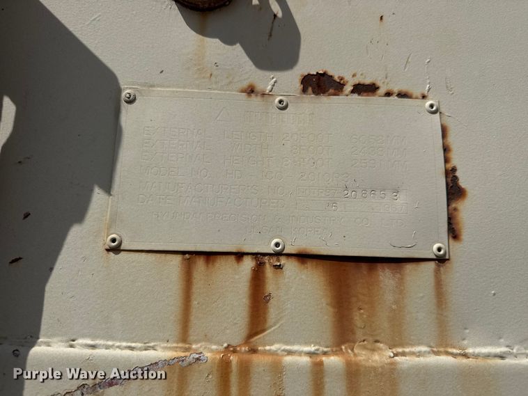 image for item ET1958 1987 Hyundai HD-1CC-2010R3 shipping container