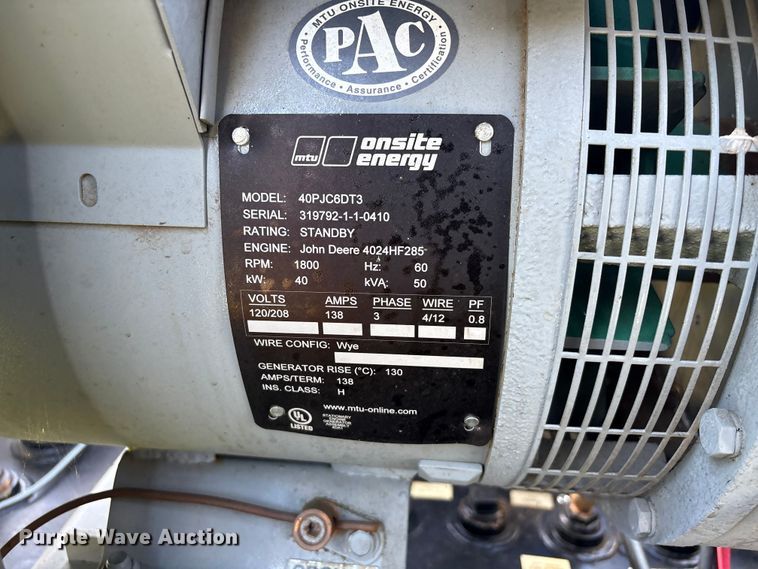 image for item EU0532 MTU 40PJC6DT3 generator