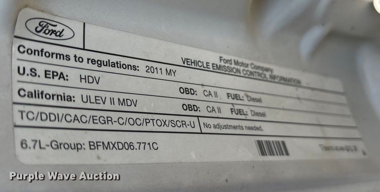 image for item EU4843 2011 Ford F350 Super Duty  Ext. Cab pickup truck