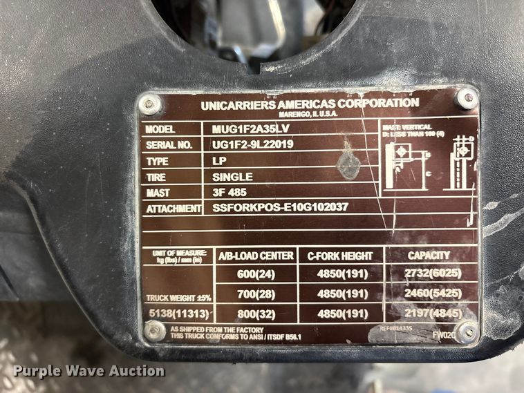 image for item EU5510 2018 UniCarriers PF70 forklift