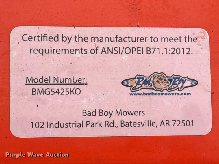 image for item EU7471 2016 Bad Boy MZ Magnum ZTR lawn mower